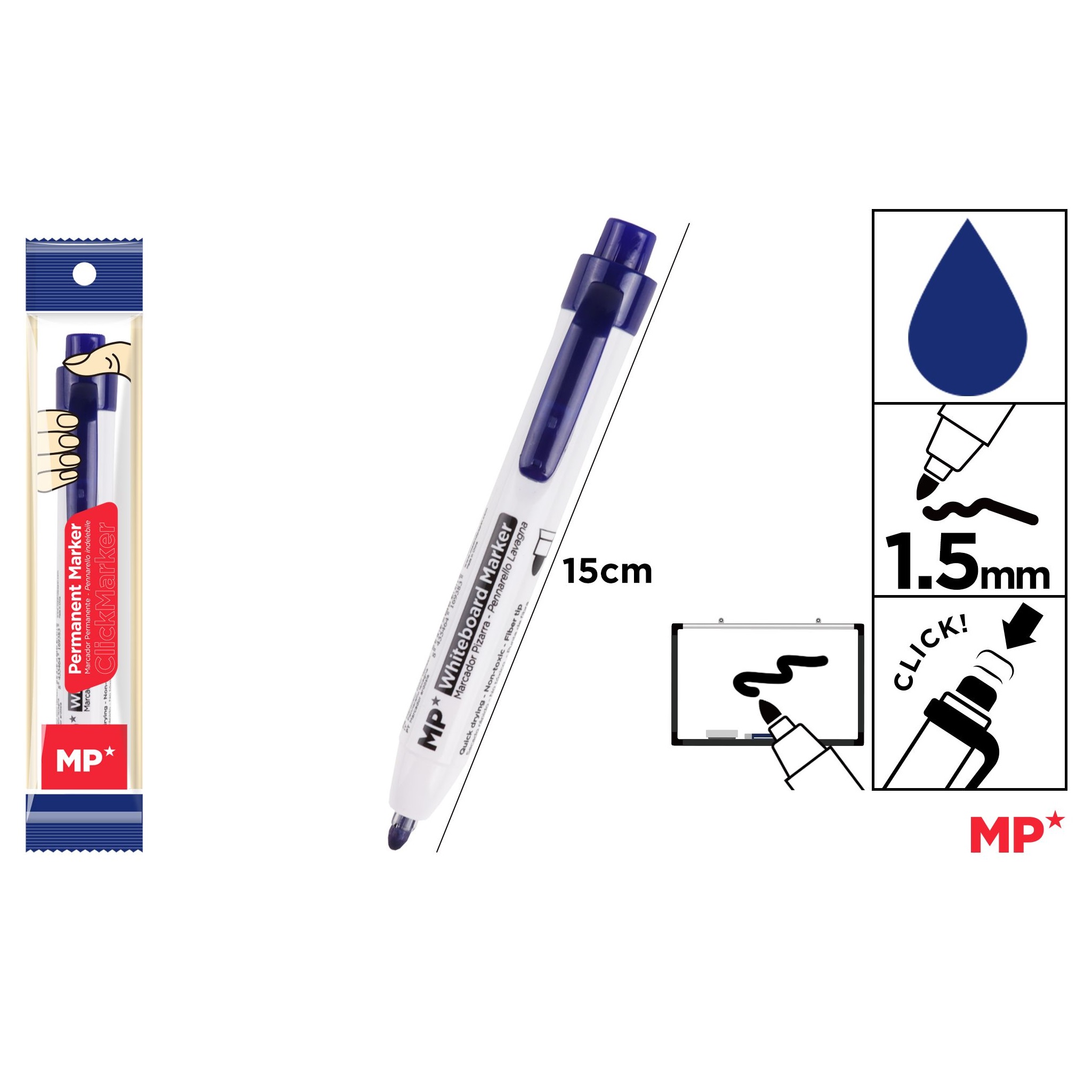 PE540 Whiteboard Marker Bullet Tip Pen Retractable Whiteboard Marker Production and Supply