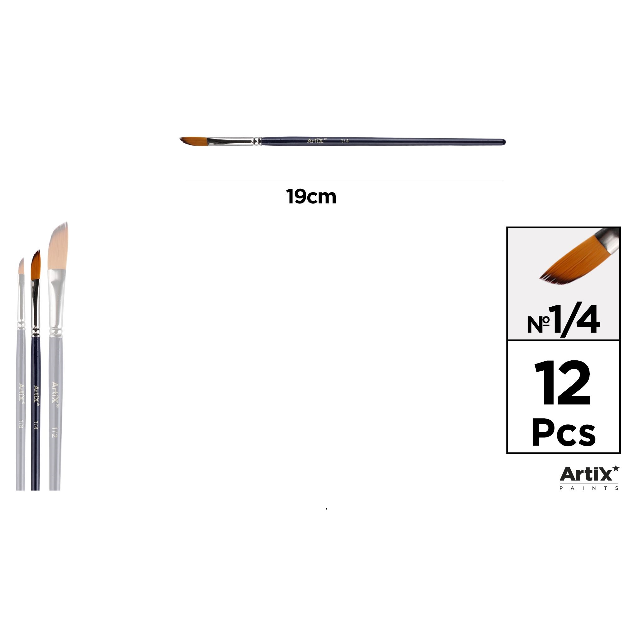 PP341 Professional Art Brushes Angle Rubber Art Brushes Watercolor Acrylic Tempera
