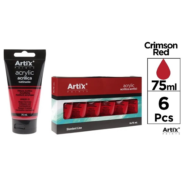 PP631-11 Crimson Red Art Paint Professional Acrylics 75ml