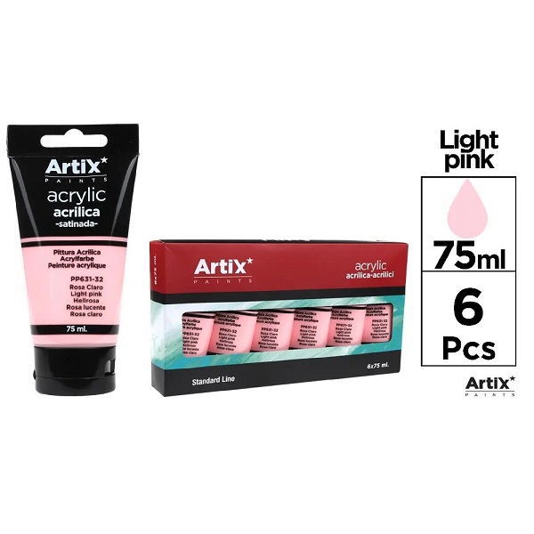 PP631-32 Светло розова уметничка боја Сатенска боја со висока густина Акрилна боја 75 ml