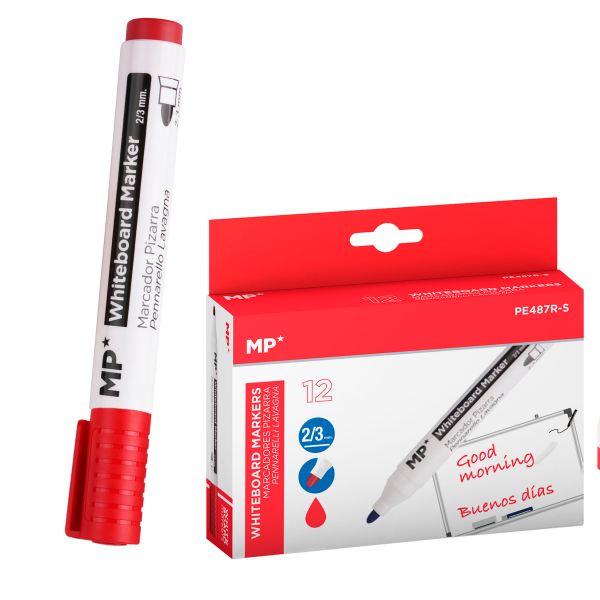 PE487R-S Red Marker Quick Dry Marker Non-Toxic Whiteboard Marker