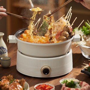 CE Certificate China 1.6L Electric Barbecue Grill Indoor Hot Pot Chafing Dish, Large Capacity Household Multifunctional Non-Stick Pan Electric Cooker