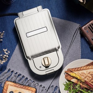 Mini Sandwich Maker 2 in 1 Home Breakfast Waffle Maker Double-sided with Detachable Non-stick Plates