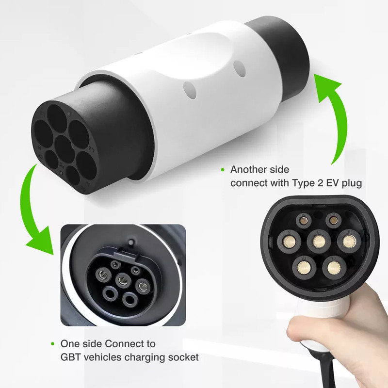 Type 2 To GBT (IEC 62196 To GB/T) Electric Vehicle Charging Adapter