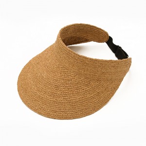 Wholesale Raffia Straw Sun Visor Hat for Beach Travelling Wear