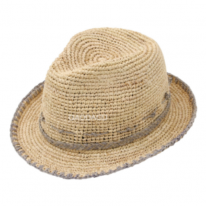 raffia straw crochet fedora hat