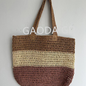 Japanese Popular Handmade Crochet Mixed Color Portable Shoulder Bag Medieval All-match Bag