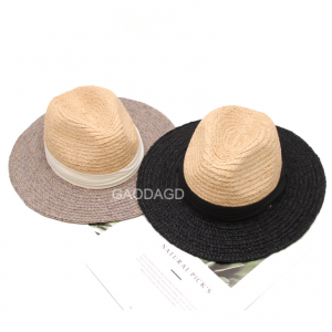 dua warna rafia straw panama topi