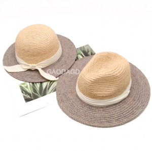 two colors raffia straw panama hat