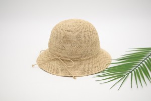 2024 ใหม่สไตล์ถักมือการออกแบบรูปแบบเพชร 100% หมวกปานามา Raffia Beach