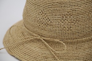 2024 New Style Hand Crochet Diamond Pattern Design 100% Raffia Beach Panama Hat