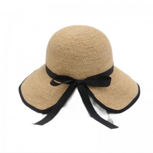 2024 gorąca sprzedaż klasyczny design elegancka plaża nad morzem wakacje rafia słomkowy kapelusz przeciwsłoneczny