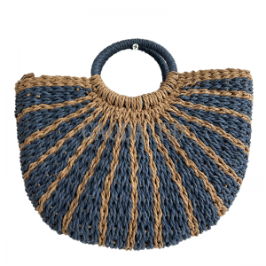 Bulk New Fashion Straw Handbag Design Simple Color Matching Paper Shoulder bag for Women with Handle