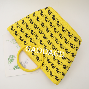 2023 Summer New Product Yellow Large-capacity Straw Woven Bag Western European Style Shoulder Bag Vegetable Basket Tote Bag