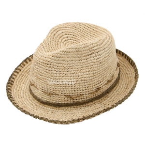 raffia straw crochet fedora hat