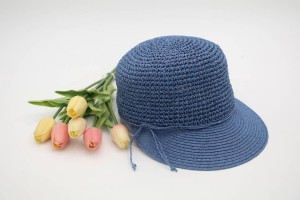 春夏風格簡約休閒紙草鉤編女士騎士帽旅行遮陽帽棒球帽