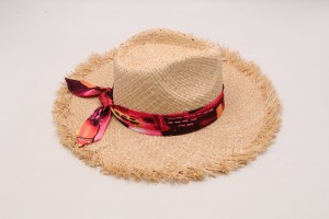 Puhtalt looduslik Raffia Straw Woman Lady Beach Suvine päikesekaitse tehasehinnaga müts
