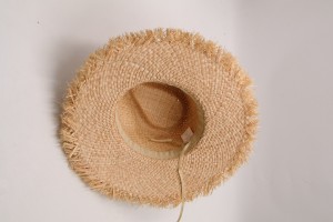 Puur natuurlijk raffia stro damesdame strand zomerzonbescherming fabrieksprijs hoed