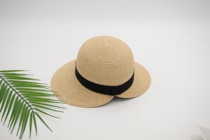 کلاه حصیری با لبه پهن ساحلی زنانه تابستانی چمن طبیعی خالص رافیا رافیا رافیا