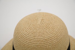 Sombreiro de palla con visera de ala ancha de rafia de rafia de praia de praia para muller de verán
