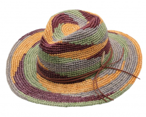 30 Years Supplier Support OEM Raffia Straw Mixed Color Hand Crochet Female Male Panama Hat