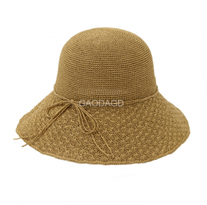 paper straw lady crochet bucket hat