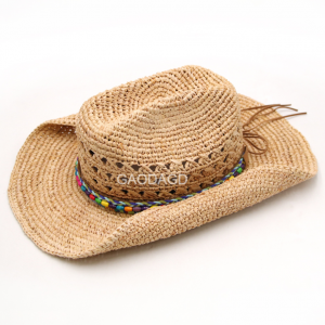 Рафија сламена каубојска капа