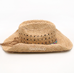 raffia straw cowboy hat