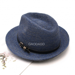 unisex raffia straw fedora hat