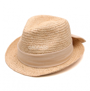 raffia straw fedora hat with bow