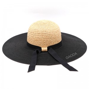 Wholesale Multi-colors Lady hat Mixed-colors Paper and raffia Braid Sombrero with Big Brim for Unisex