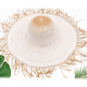 夏季新款圓頂大簷機織紙草輕便沙灘防曬帽