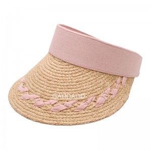 Gaoda Factory 2023 New Innovations Classic Design Raffia Straw Visor Beach Summer Hat