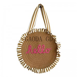 Wholesale Fashion Design Handmade Paper Braid Handbag Cylinder bag for Women Shoulder bag