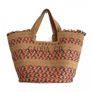 2023 Bulk Fashion Design Mixed-colors Straw Handbag Paper Braid bag for Women Shoulder bag
