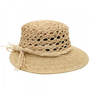 Tuotu Raffia Straw Chic Woman Beach Sun Protection Factory Supply Hat