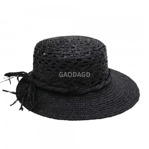 Cappello di fornitura per la fabbrica di protezione solare da spiaggia per donna chic in paglia di rafia importato
