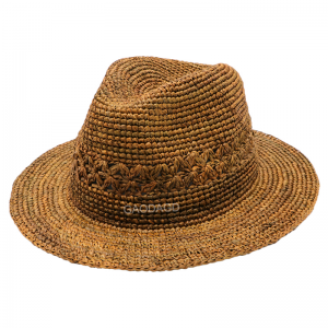 工廠熱銷售後保證天然拉菲草經典設計空心巴拿馬草帽