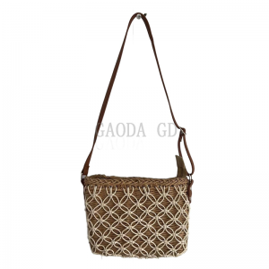 Bulk New 2023 Fashion Design Handmade Straw Shoulder bag Paper String Crochet Cylinder bag for Women Handbag