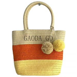 2023 Bulk Fashion Design Colorful Straw Handbag Paper Braid bag for Women Shoulder bag