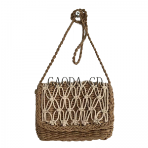 Bulk New 2023 Fashion Design Handmade Straw Shoulder bag Paper String Crochet Cylinder bag for Women Handbag
