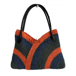 Wholesale 2023 New Design Mix-colors Straw bag Paper String Crochet Handbag for Women Shoulder bag