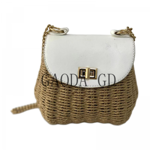 Wholesale Fashion Design Handmade Paper String Handbag Cylinder bag for Women Shoulder bag