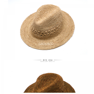 Factory Hot Sale After Guarantee Natural Raffia Classic Design Hollow Panama Straw Hat