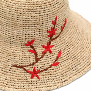 Foreign Trade Boutique Chinese Characteristic Hand-embroidered Raffia Crochet Fisherman Straw Hat