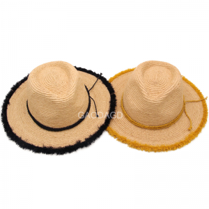 Designer Panama Hat Raffia Straw Fedora Hat Sun Hat