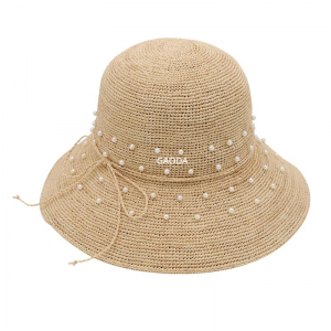 New Cloche Hat Raffia Straw Crochet Bucket Hat ...