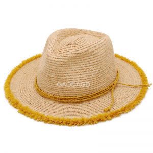 Designer Panama Hat Raffia Straw Fedora Hat Sun Hat