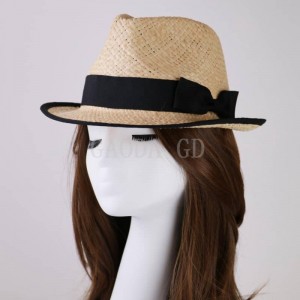 New Daily Simple Hand-woven Raffia straw Panama hat Women with Ribbon for Unisex
