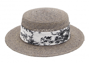 raffia straw boater hat